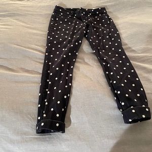 J. Crew Sloan navy polkadot capris